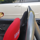Red seat - original position. Black seat - New, 2+ inches further back position.